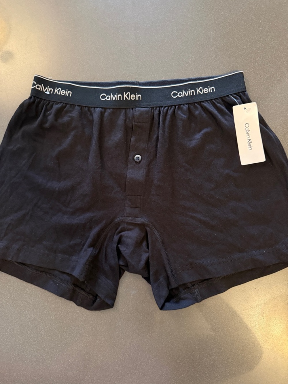 New Calvin Klein Men's Black Stretch Cotton Boxer with Branded Waistband. Cotton